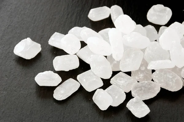 Açúcar Rocha Branco Placa Pedra Preta — Fotografia de Stock