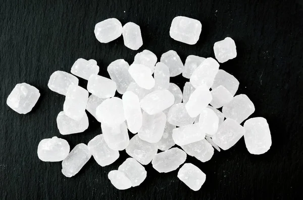 Zucchero Roccia Bianco Lastra Pietra Nera — Foto Stock