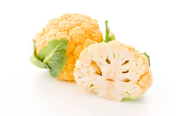 Sliced Orange Cauliflower White Background — Stock Photo, Image