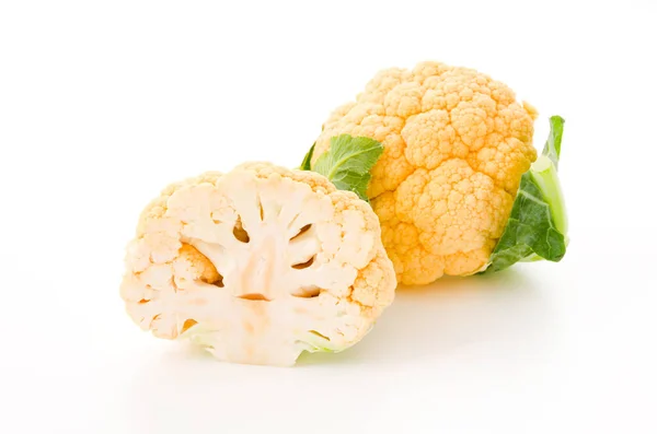 Sliced Orange Cauliflower White Background — Stock Photo, Image