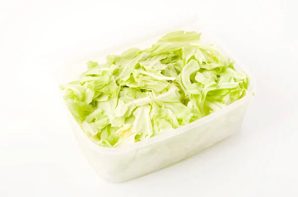 Shredded Cabbage Plastic Container — Stock Photo, Image