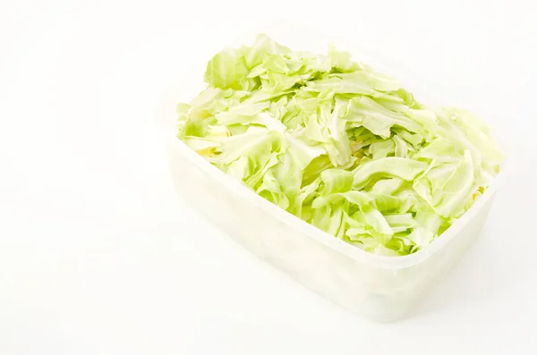 Shredded Cabbage Plastic Container — Stock Photo, Image