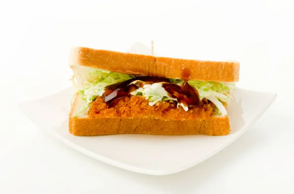 Peito Frango Artesanal Cutlet Sandwich — Fotografia de Stock