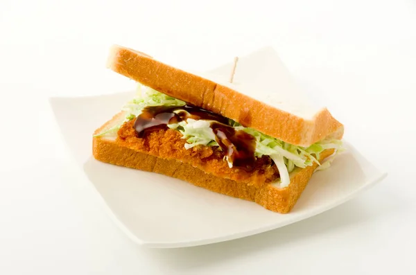 Handmade Chicken Breast Cutlet Sandwich — Stock Photo, Image