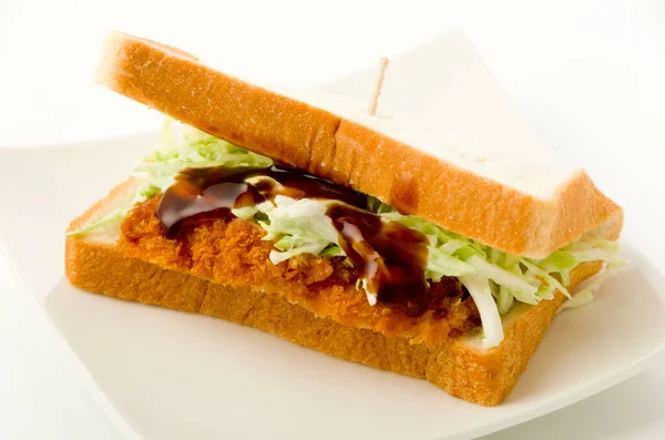 Peito Frango Artesanal Cutlet Sandwich — Fotografia de Stock