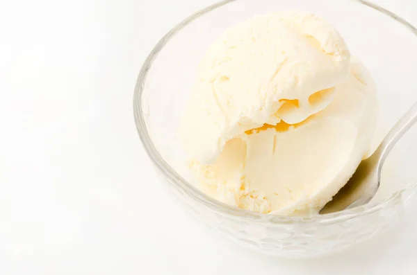 Bowl Vanilla Ice Cream — Stock Photo, Image