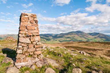 Trigpoint on the summit of Binsey in the English Lake District clipart