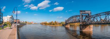 Elbe, Katedrali ve tarihi kent Magdeburg panoramik manzaralı