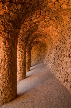 Guell park Barcelona, Catalonia, İspanya