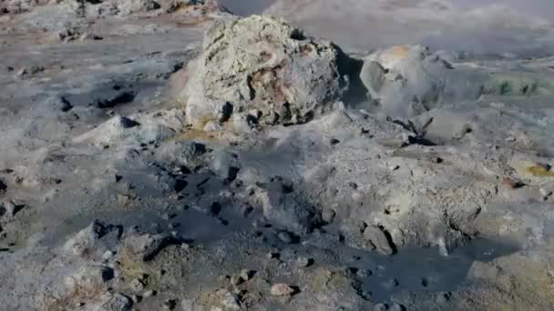 Geothermisch Aktive Zonen Namens Hverir Auf Island Der Nähe Des — Stockvideo