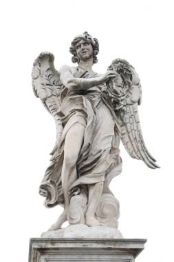 Holy angel at Ponte Sant Angelo, isolated at white background, R clipart