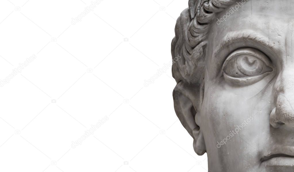 Statue of Roman Nobel Man  isolated at white background, Rome, I