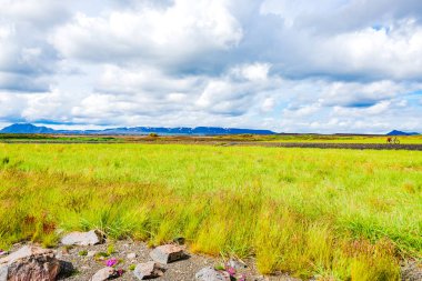 Panoramik manzaralı güzel İzlanda manzara, İzlanda