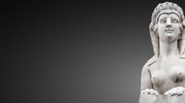 Güzel Mısır sfenksinin heykeli, bir aslan ve bir wo 'nun birleşimi.