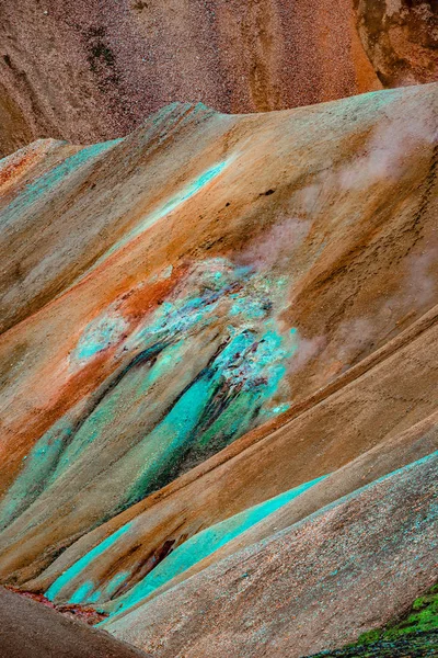 Colorful rainbow like rhyolite volcanic mountains Landmannalauga — Stock Photo, Image