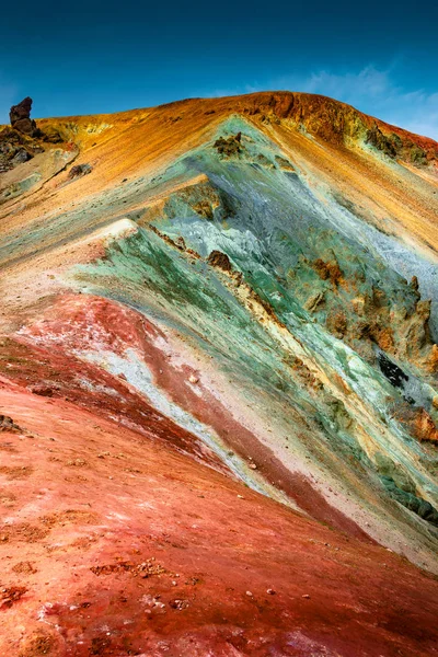 Iconic colorful rainbow volcanic mount Brennisteinsalda (Sulphur — 스톡 사진