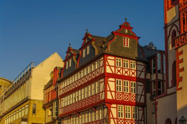 Traditional German old half-timbered houses (fachwerk) at histor clipart