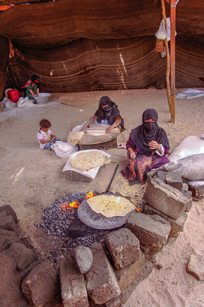 Remote and isolated village of Bedouins in Egyptian Sahara deser