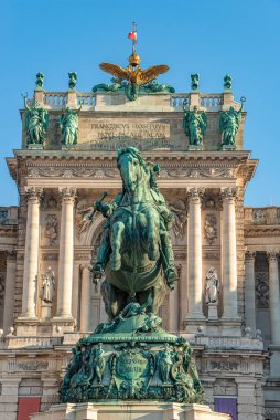 Avusturya, Viyana 'daki Hofburg Sarayı önünde Savoy Prensi Eugene' in heykeli