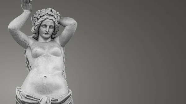 Банер Портретом Молодого Голого Чуттєвого Римського Італійського Ренесансу Жіноча Статуя — стокове фото