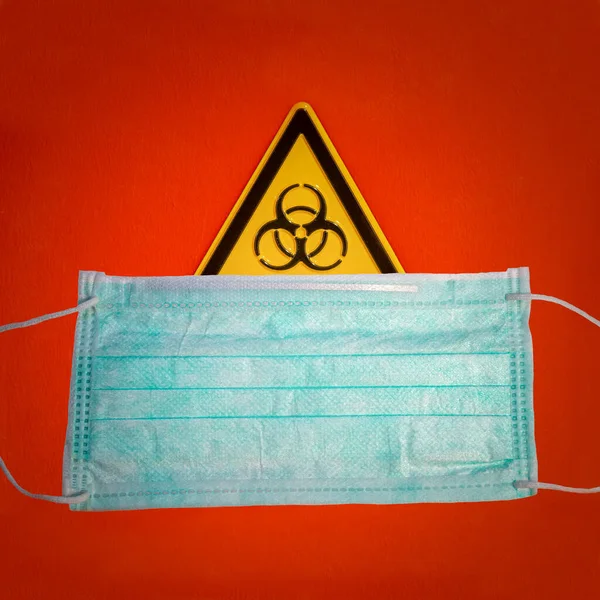 Signo Puerta Peligro Biológico Contaminación Peligrosa Como Viral Bacteriana Hongos — Foto de Stock