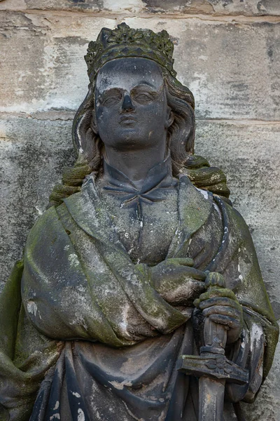 Antigua Estatua Retrato Caballero Princesa Como Portero Catedral Magdeburgo Como —  Fotos de Stock