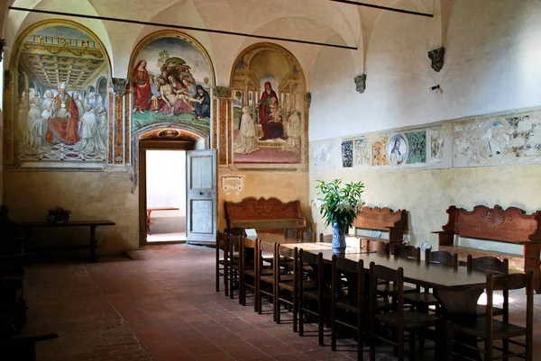 Αβαείο Του Monte Oliveto Maggiore Asciano Σιένα Τοσκάνη Ιταλία Σεπτέμβριος — Φωτογραφία Αρχείου