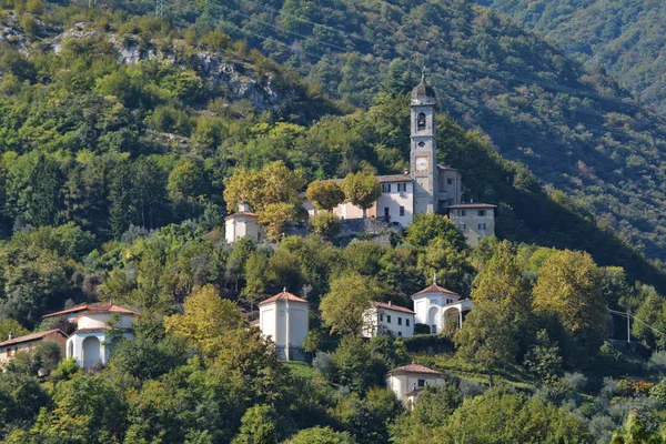 Santuário Madonna Del Soccorso Ossuccio Como Lombardia Itália — Fotografia de Stock