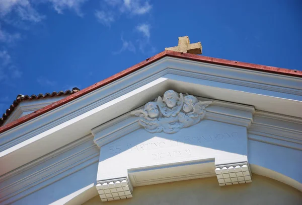 Detalhe Igreja San Martino Porza Cantão Ticino Suíça — Fotografia de Stock