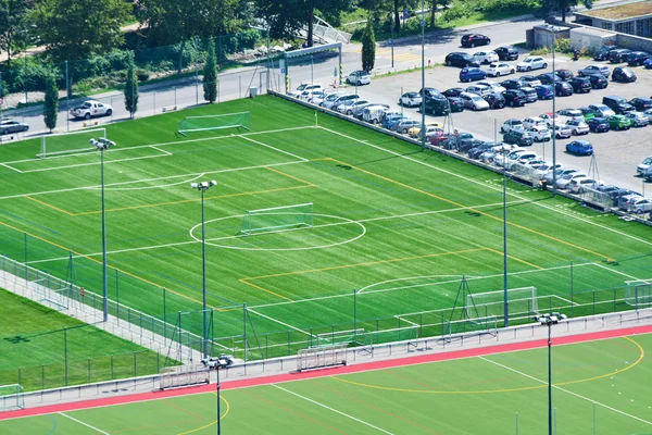 Detail Training Fields Cornaredo Stadium Lugano Canton Ticino Switzerland — Stock Photo, Image