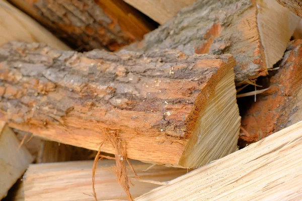 Ładunek Drewna Opałowego Gotowy Zimę — Zdjęcie stockowe