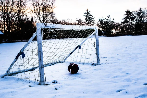 Football in snow
