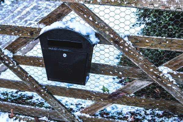 Letter box with snow
