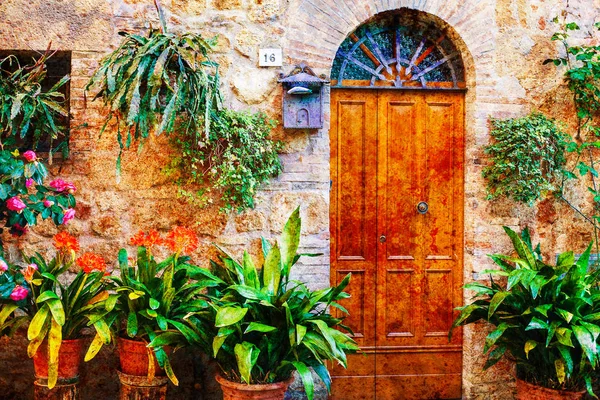 Antigua entrada de la casa pictórica — Foto de Stock