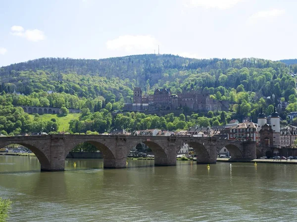 Heidelberg mit Alter Bruecke und Schloss — Stock fotografie