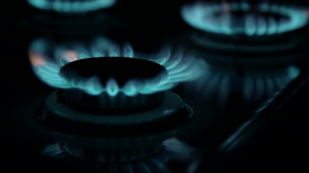 Chamas de um fogão a gás — Vídeo de Stock