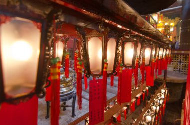 Man Mo Temple ışıklar