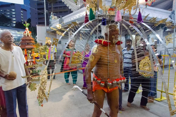 Postarší Thaipusam ctitel — Stock fotografie