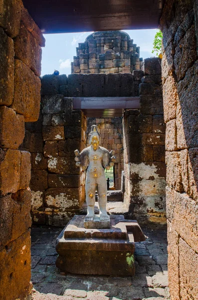 Socha Podobenství Krále Jayavarmana Vii Prasat Muang Singu Angkoriánském Chrámu — Stock fotografie