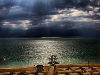 Dead Sea deserted beach clipart