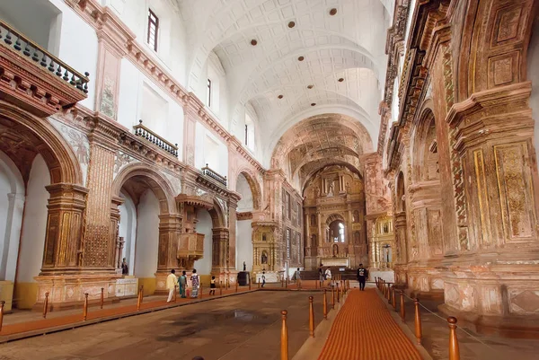 Old Goa Índia Feb Indianos Assistindo Construção Igreja São Francisco Fotos De Bancos De Imagens Sem Royalties