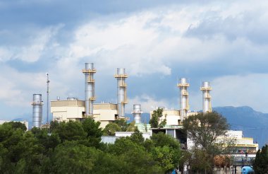 Şehir atık yakma tesisi görünümünü.