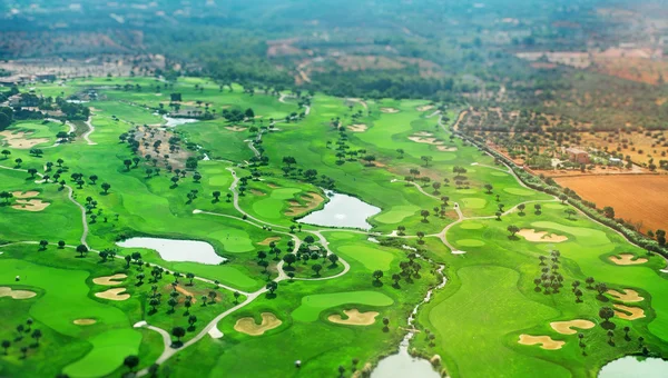 Golf course. View from the plane. — Stock Photo, Image