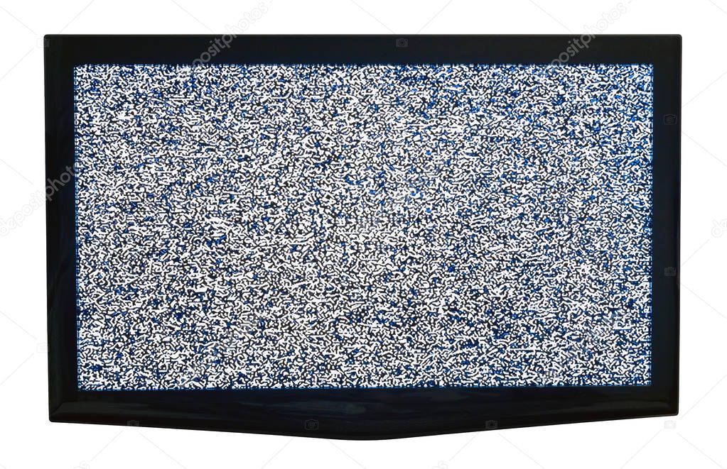 TV with cable out. Isolated on white.