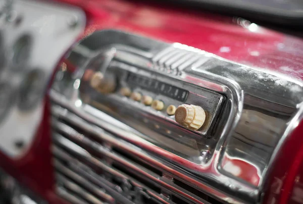 Old radio in retro bus. — Stock Photo, Image