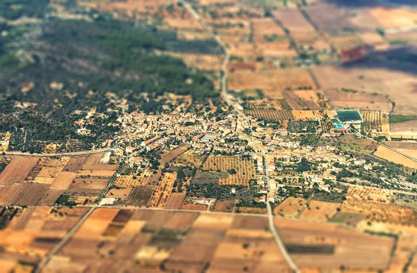 Spain village. View from the airplane. — Stock Photo, Image