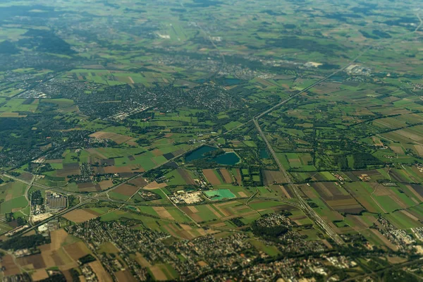 Luchtfoto van dorpen in Duitsland. — Stockfoto