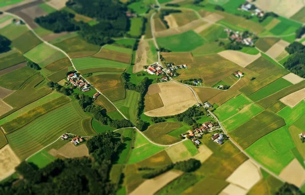 Letecký pohled na zemědělské půdy v Německu. — Stock fotografie