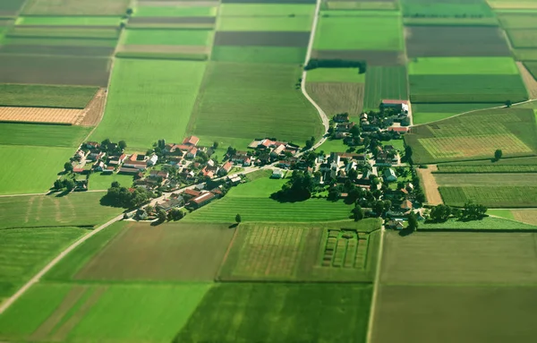 Almanya tarım arazileri havadan görünümü. — Stok fotoğraf