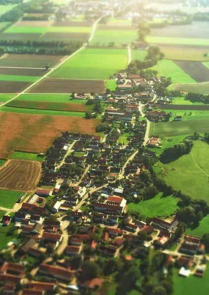 Německá vesnice z ptačí perspektivy. — Stock fotografie